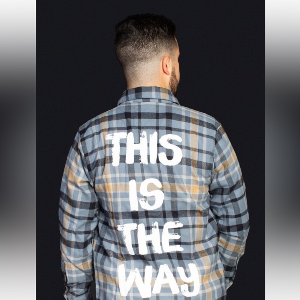 SMALL STAR WARS CAKEWORTHY MANDALORIAN FLANNEL THIS IS THE WAY BABY YODA GROGU